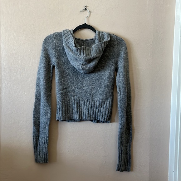 Mudd Gray Hooded Long Sleeve Button Up Sweater Cardigan M - Picture 9 of 11